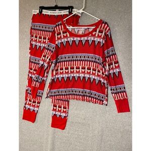 Victoria's Secret Red Patterned Pajama Set